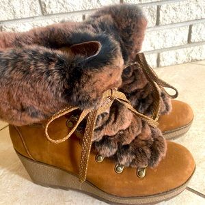 Cougar faux fur boots